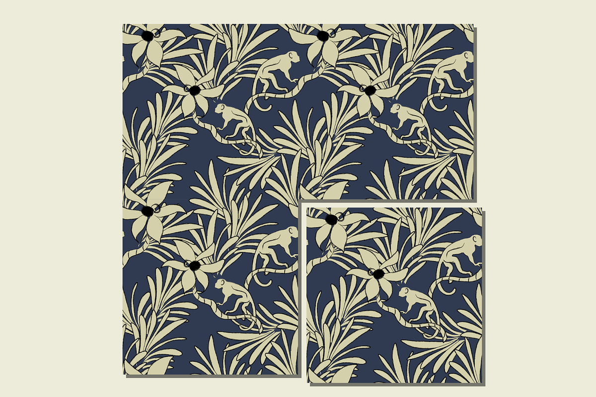 Tropical Monkey jungle foliage leave, a Pattern Graphic by Nocito Design (Photo 2 of 6)