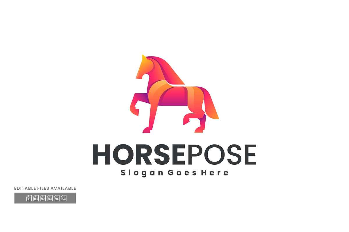 Horse Pose Gradient Colorful Logo, a Branding & Logo Template by ivan_artnivora