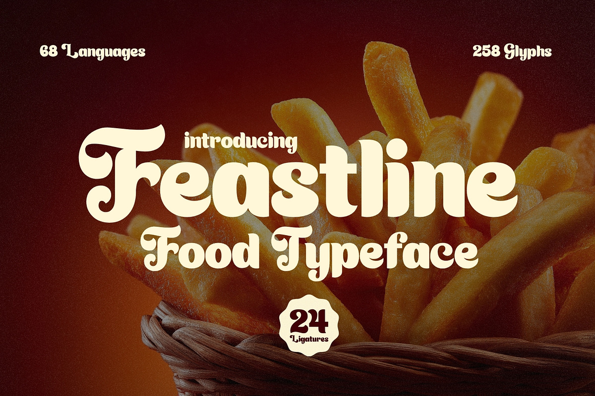 Feastline - Chunky Food Display, a Sans Serif Font by HipFonts (Photo 1 of 9)