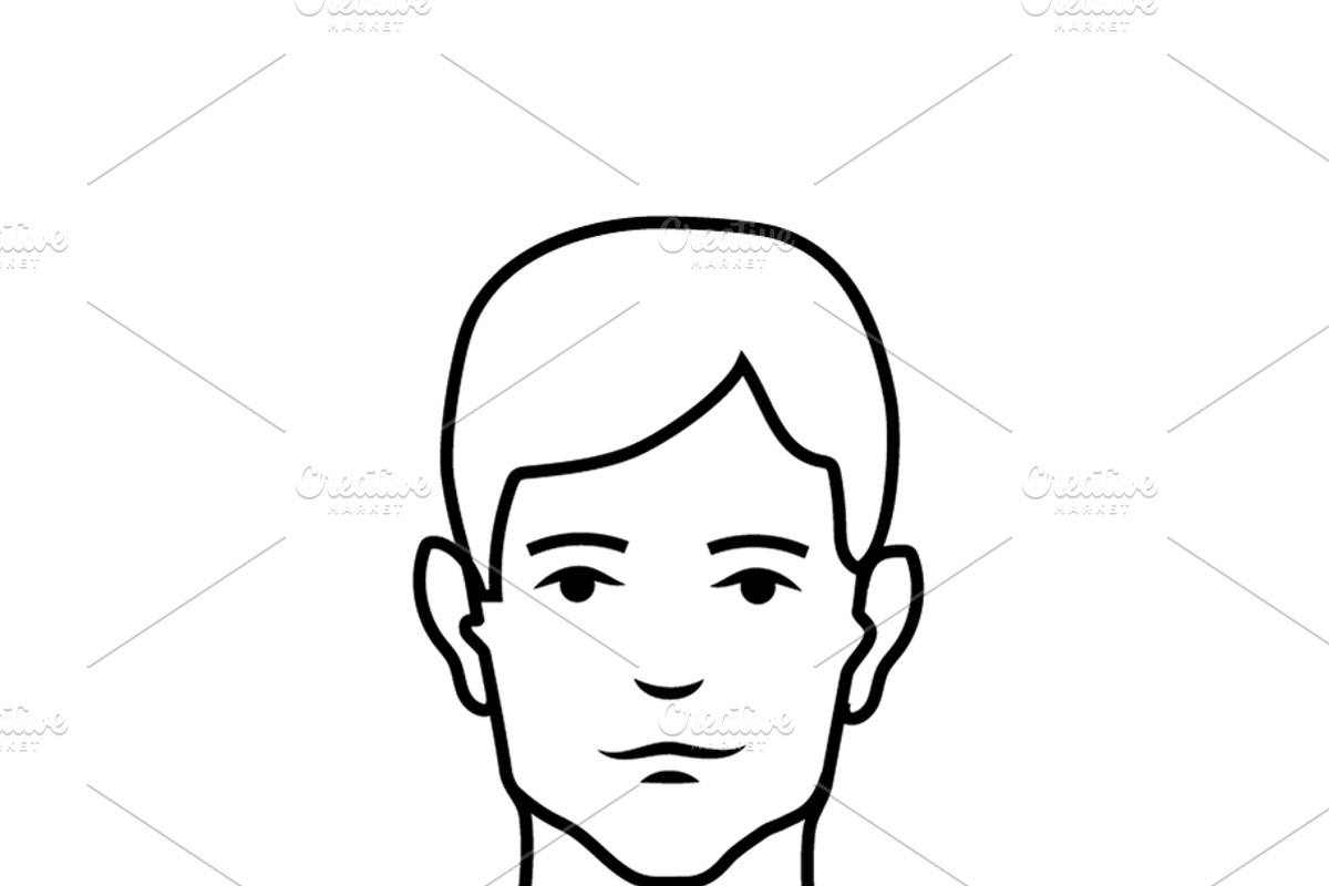 Black outline icon of men face, an Outline Icon by BestPics