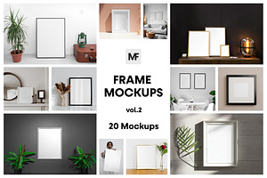 Picture and Poster Frame Mockups v.2, a Print Template by MockupForest