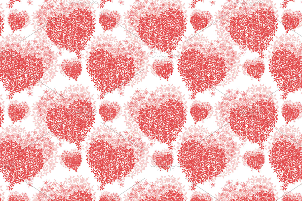 12 Romantic Patterns with Hearts preview 3