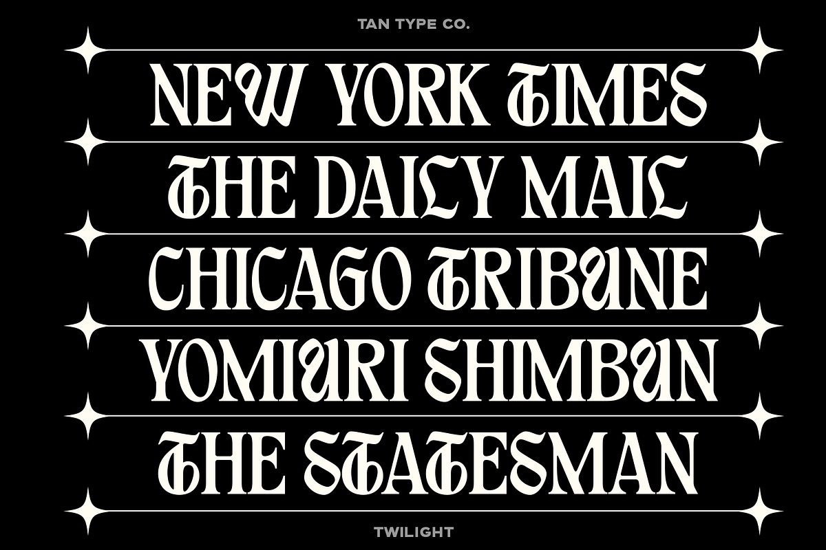 TAN - TWILIGHT, a Blackletter Font by TanType (Photo 4 of 13)