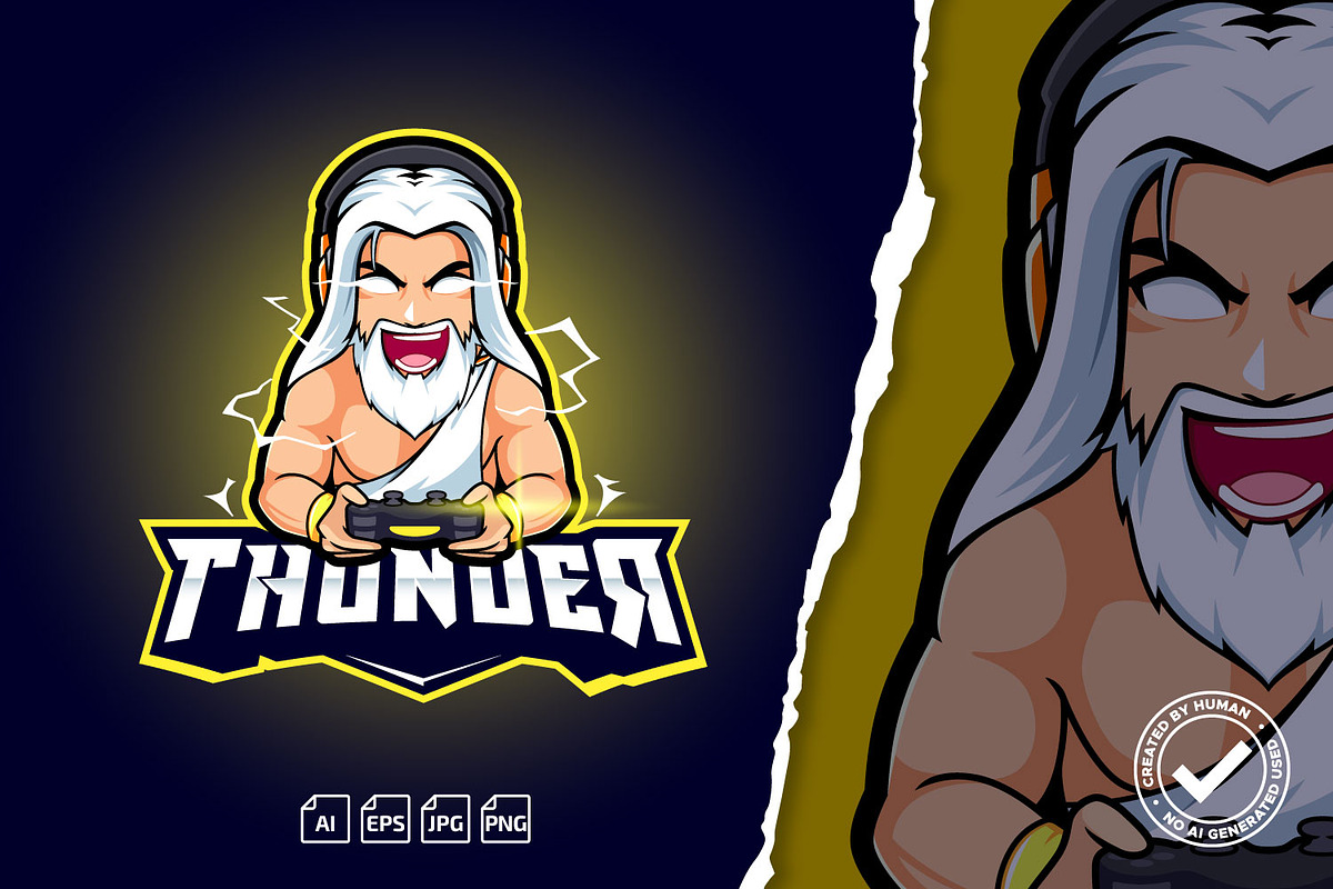 Zeus Thunder Esport Gaming Logo, a Branding & Logo Template by tkzgraphic (Photo 1 of 2)