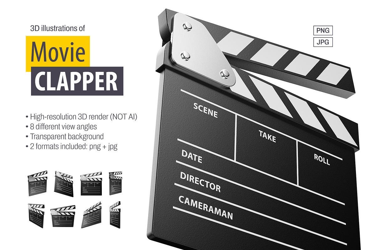 Movie Clapper Isolated PNG & JPG, an Object Graphic by LoopAll (Photo 1 of 7)