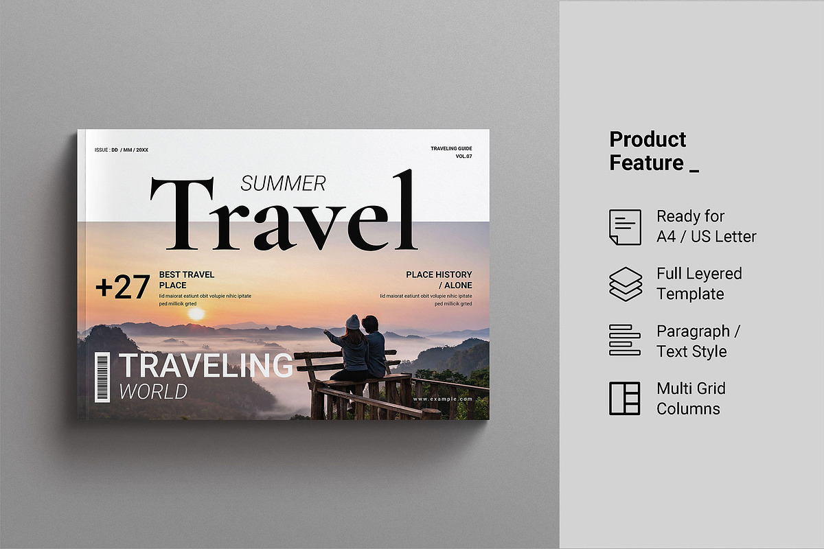 Summer Travel Magazine Template Land preview 2
