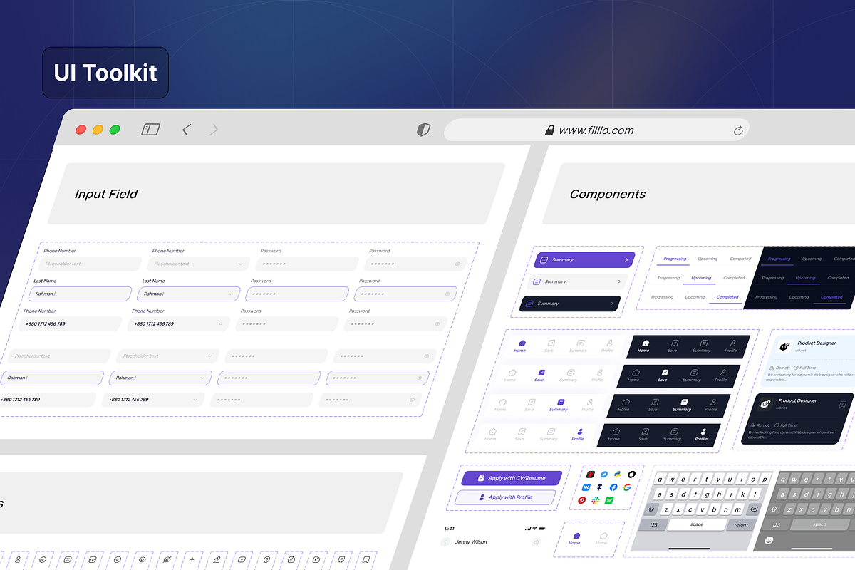 HR & Recruitment App UI Kit, an UI Kit Template by floxui (Photo 5 of 8)