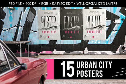 15 Premium Urban City Poster MockUps