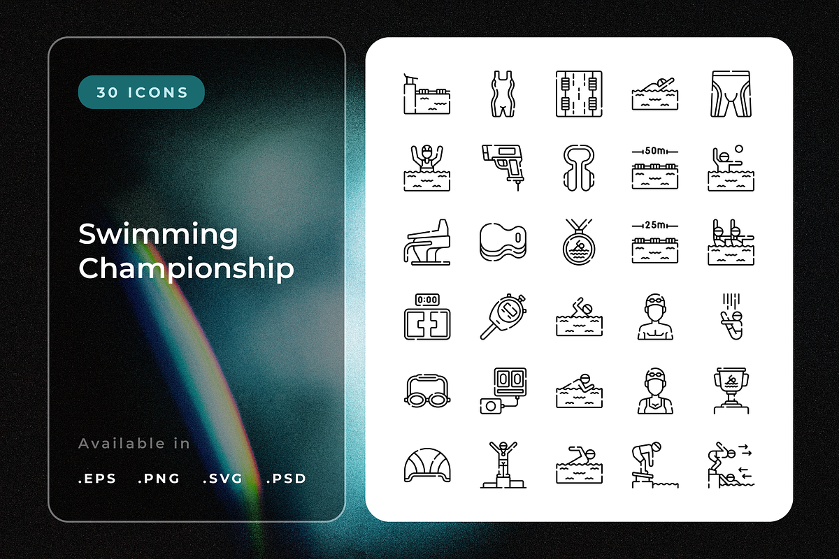 Swimming Championship Icons, an Icon by Wencory