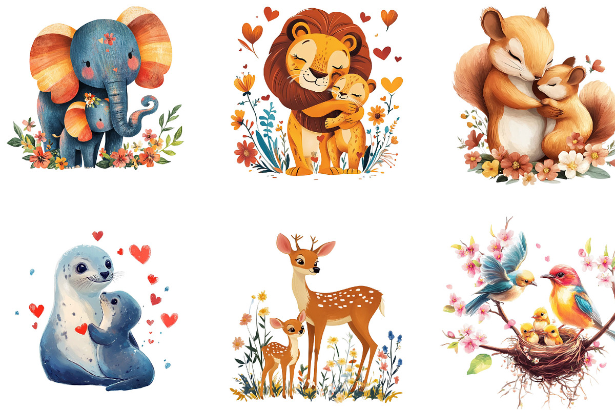 Happy Mother's Day Clipart, Animal, an Illustration by Designking (Photo 3 of 5)