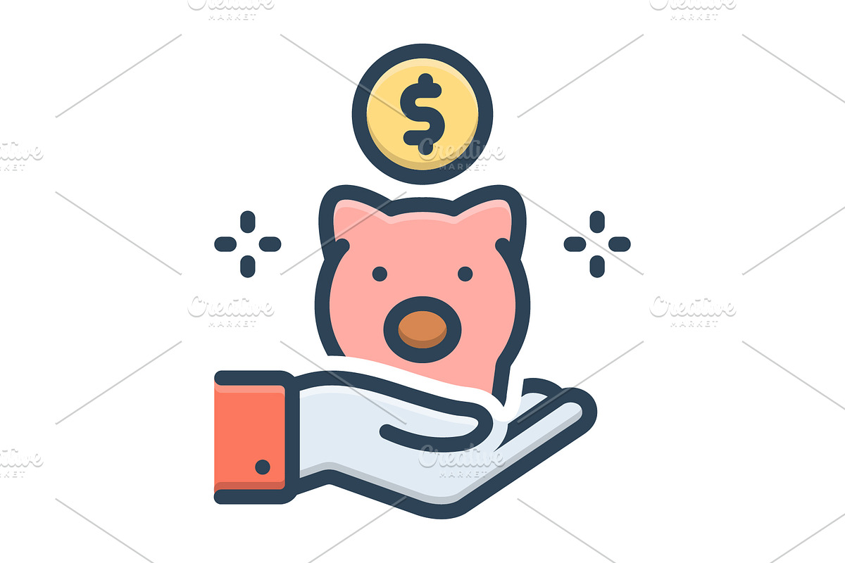 Saving piggy bank color icon, a Duotone Icon by Creative priyanka