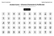 Avatar Icons – Diverse Character & P, an Icon by Wencory (Thumbnail 2 of 2)