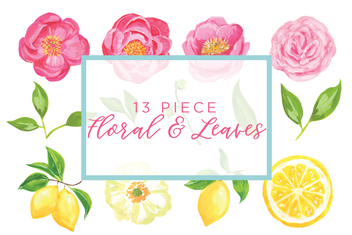 Summer Citrus Flower Graphic Kit, an Illustration by Relish Designs (Photo 5 of 6)