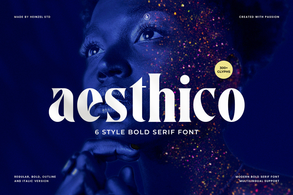 Aesthico Serif Font Family (6 Fonts), a Serif Font by Heinzel Std (Photo 1 of 21)