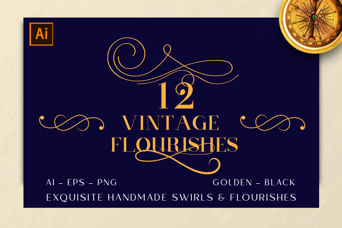Vintage Decorative Flourishes Pack, an Object Graphic by Design Unique (Photo 1 of 11)