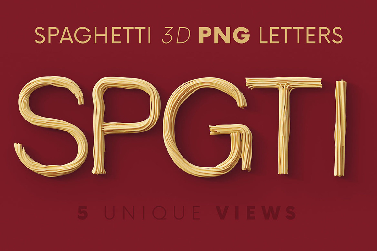 Spaghetti - 3D Lettering, a Graphic by MIIM