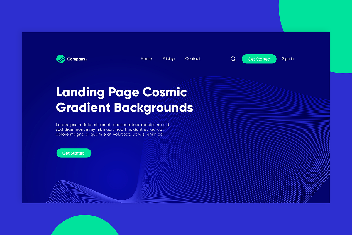 20 Futuristic Vector Web Designs, a Landing Page Template by QASO (Photo 11 of 11)