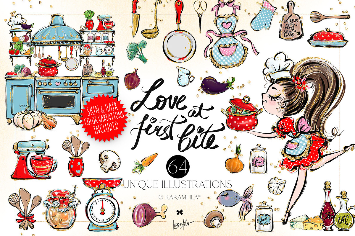 Cooking Chef's Kitchen Bundle PNG, a Food Illustration by KaramfilaS (Photo 1 of 7)