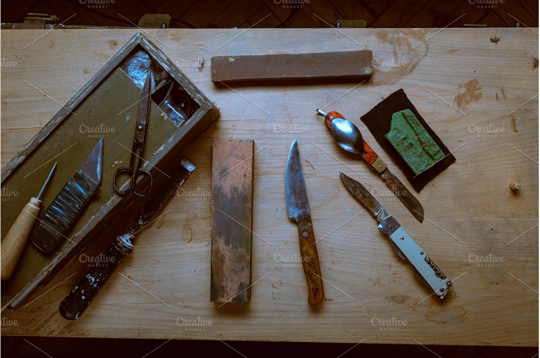Collection of vintage hand tools and, an Industrial Photo by Stockphoto by vzwer