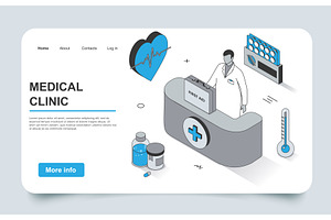Medicine Isometric Landing Page, a Templates & Theme by alexdndz