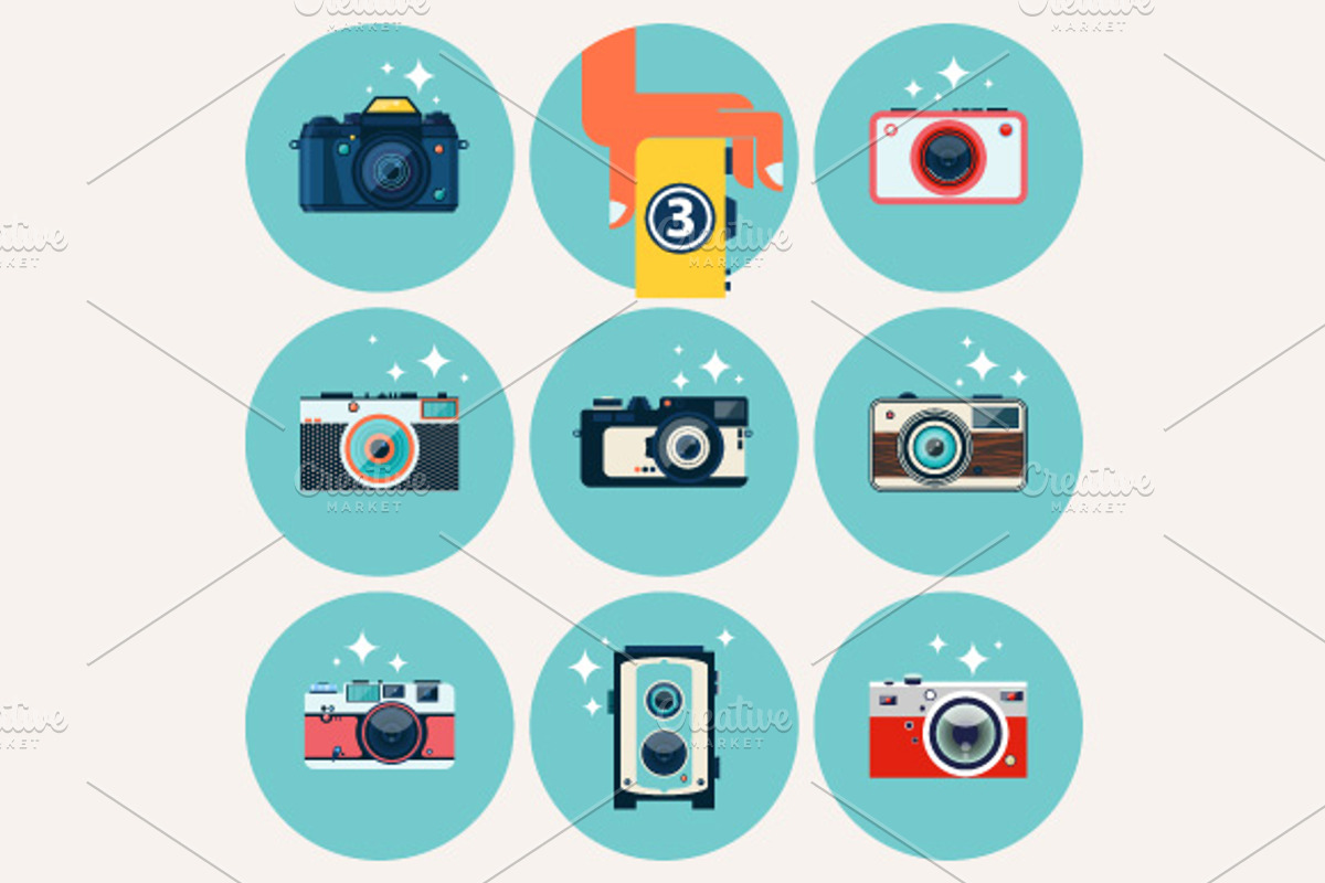 Flat Camera Icons Bundle preview 4