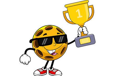 Pickleball Holding Champion Trophy