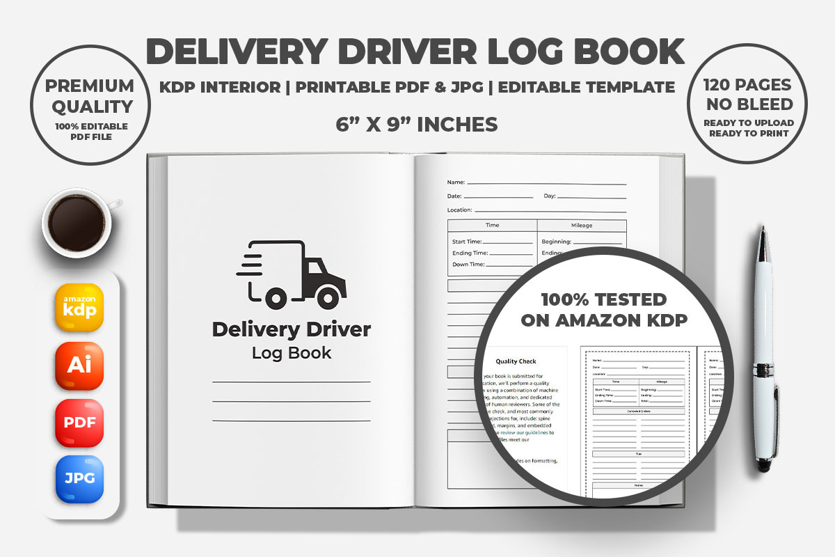 Delivery Driver Log Book KDP Interio, a Templates & Theme by M9 Design (Photo 2 of 3)