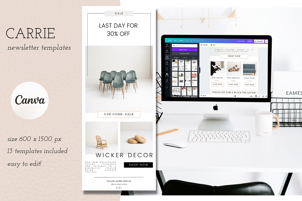Carrie Newsletter Template, a Marketing Template by The Edits Shop (Photo 7 of 9)