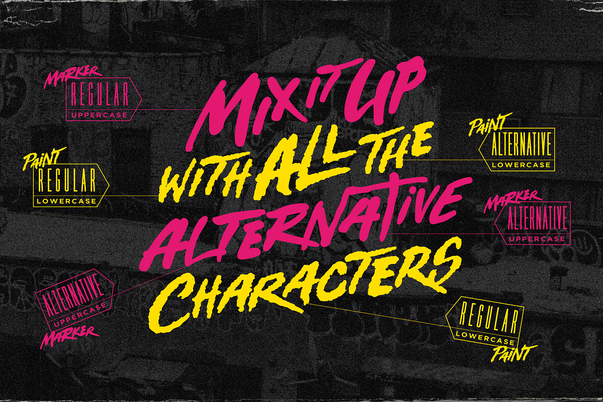 Street Punks: Retro Graffiti Font, a Handwritten Font by Wingsart Studio (Photo 12 of 16)