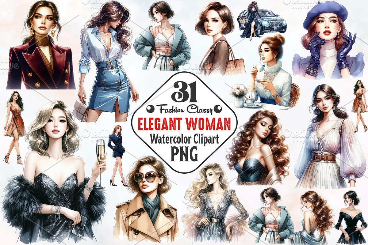 Fashion Classy Elegant Woman Clipart, a Person Illustration by RobertsArt