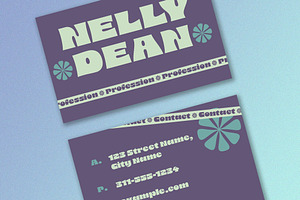 Business Card with Bold Text & Green, a Business Card Template by wavebreak