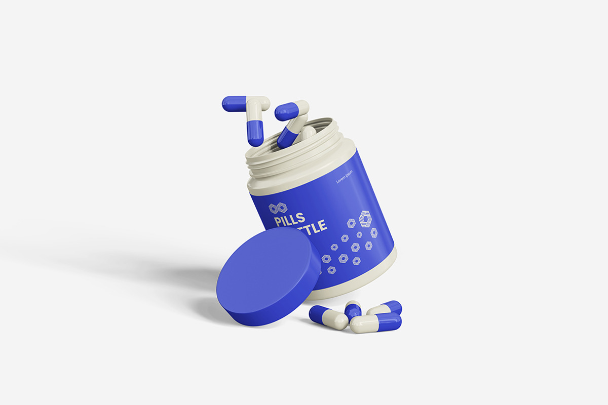 Pills Bottle Mockup, a Packaging Mockup by bimockup (Photo 3 of 6)
