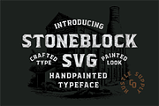 Stoneblock - Hand Painted SVG, a Handwritten Font by Hustle Supply Co. (Thumbnail 1 of 6)