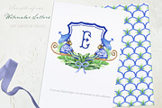 Watercolor Wedding Monogram Letters, a Decorative Illustration by LABFcreations (Thumbnail 4 of 4)