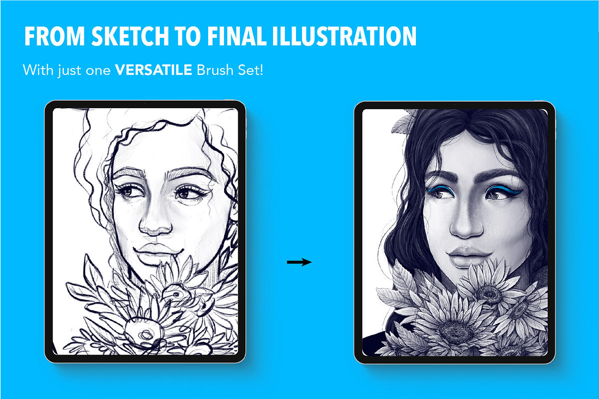 25 Graphite Brushes for Procreate, a Brush Add-On by Riveros Illustration (Photo 8 of 10)