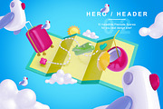 Bright Travel Items Scene Generator, a Product Mockup by mysuperproject (Thumbnail 8 of 16)