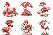 Whimsical Summer flamingo clipart, an Illustration by Designworld (Thumbnail 5 of 5)