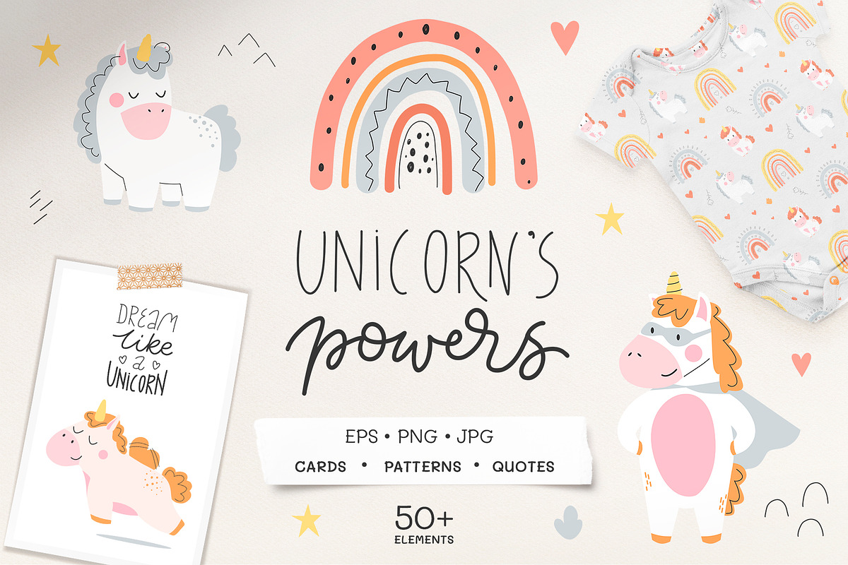 Cute unicorns, elements and quotes, an Animal Illustration by Mariart_i (Photo 1 of 8)