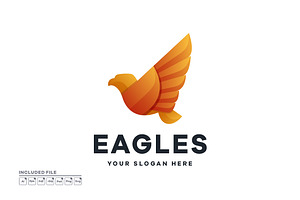 Eagle Gradient Colorful Logo Vector, a Branding & Logo Template by yuanesei