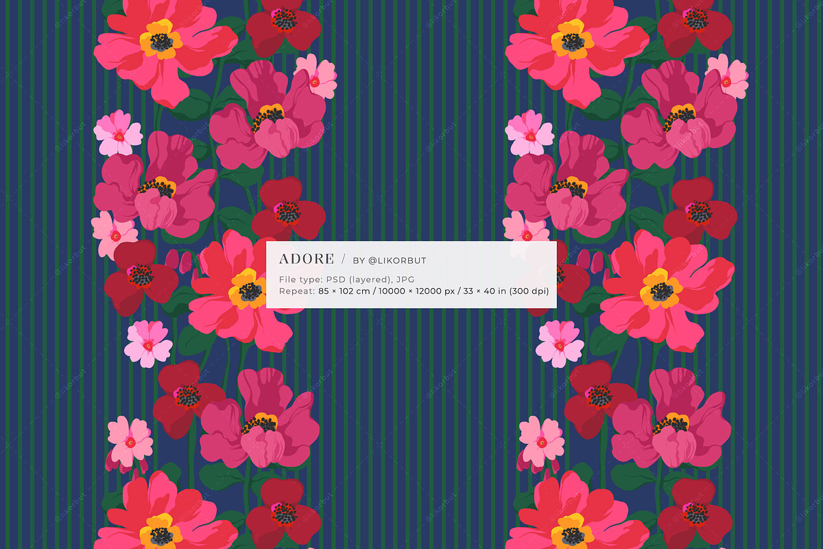 Vivid Abstract Modern Floral Pattern, a Pattern Graphic by likorbut (Photo 3 of 13)