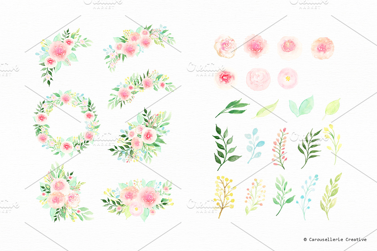 Rosie's Blooms - Watercolor Flowers, an Illustration by Carousellerie Creative (Photo 3 of 3)