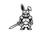 Warrior Bunny Knight Silhouette, an Illustration by jahid234 (Thumbnail 38 of 49)
