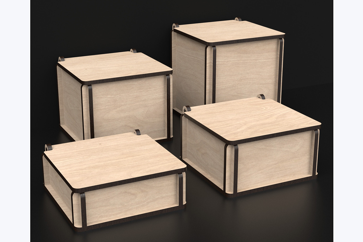 14 Square Flip Top Boxes Laser Files, an Object Graphic by ThemeXDigital (Photo 5 of 8)