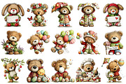 Whimsical Easter Teddy Bear Clipart, an Illustration by OK Design (Thumbnail 3 of 6)