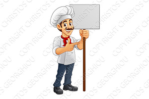 Chef Baker Cook Cartoon Mascot Man, a Person Illustration by Christos Georghiou