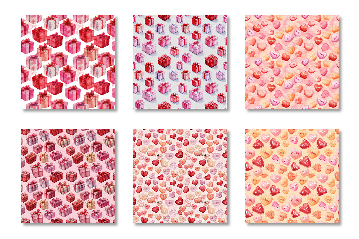 Valentine's Day Hearts Patterns, a Pattern Graphic by Canvas Craft (Photo 2 of 4)