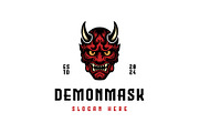 Demon Oni Mask Logo, a Branding & Logo Template by Pixes (Thumbnail 1 of 3)