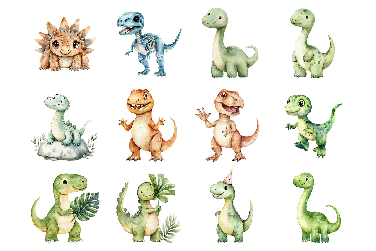 Dinosaur Clipart, an Illustration by Design Market (Photo 2 of 3)