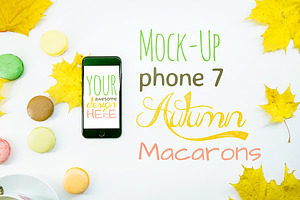 Mock-Up Phone 7 Autumn Macarons 9in1