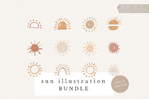 SUN ILLUSTRATION / Vector & Png